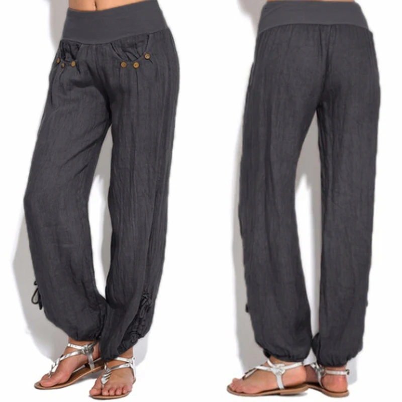 Летние джинсы из тенселя, женские эластичные штаны-шаровары с высокой талией, свободные штаны размера плюс, штаны из шелка, женские ковбойские брюки
