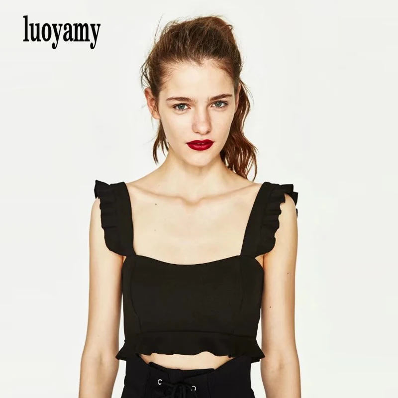 square neck crop top tank