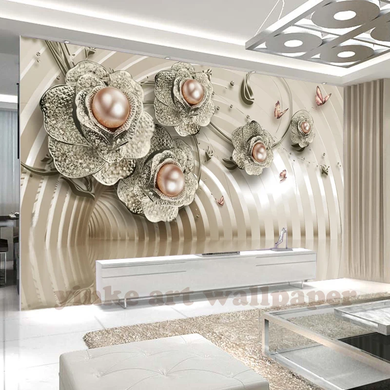Living Room Bedroom Decorated 3d Wallpaper Creative Luxury 3d Stereoscopic  Jewelry Flower Tv Wall Photo Wallpaper Mural Behang - Wallpapers -  AliExpress