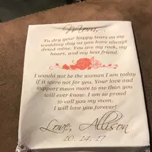 Индивидуальный кружевной свадебный платок-напечатанный-мать невесты hankies, изготовленный на заказ мать невесты свадебный платок