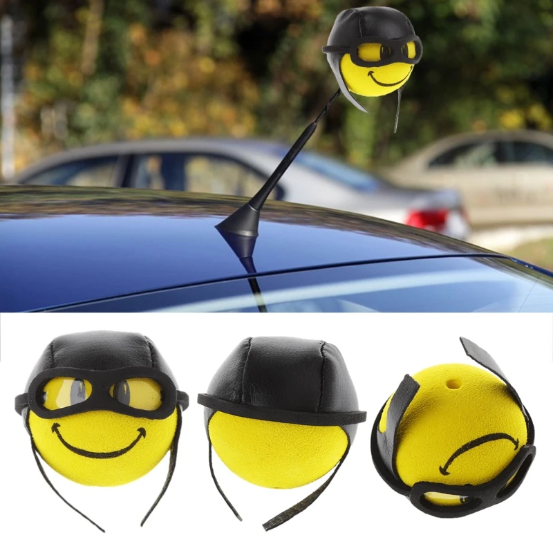 

Car Styling Yellow Little Cute Funny Cartoon Doll Antenna Balls Plush EVA Foam Aerial Toppers Roof Ornament Decoration