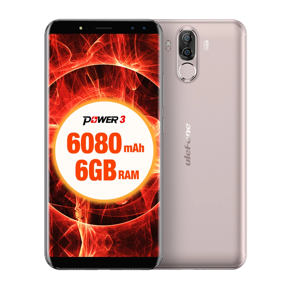 Ulefone Мощность 3 4 г смартфон 6080 мАч MT6763 Восьмиядерный Face ID 21MP четыре Камера 6 г 64 г android 7,1 6,0 дюймов полный Экран телефон