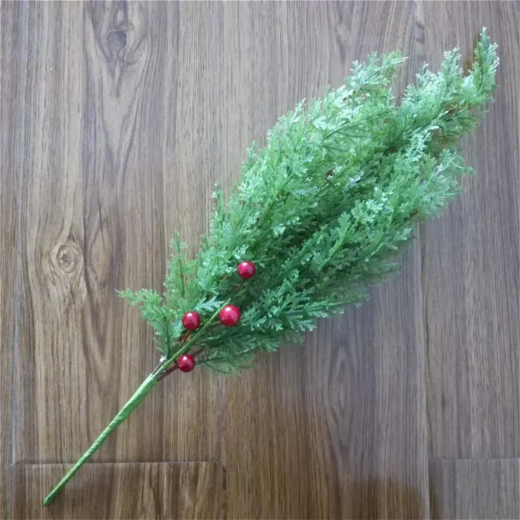 

1pc Artificial Cypress Plant Leaf Berry Tree Branches for Christmas autumn fall halloween Hom Wedding Decoration