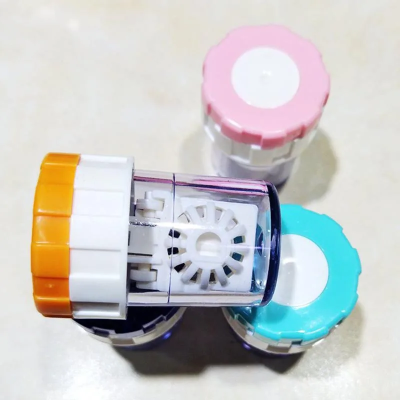 

Contact Lens Cleaner Case Box Manual Rotation Type Plastic Container Storage Holder For Travel TY66