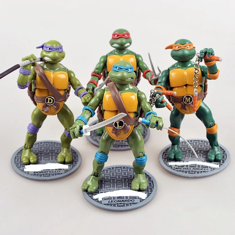 

Hot 4 Ninja Hero with Base Beautiful Car Office Decoration Cool Turtle Party Birthday Gift Toy Model