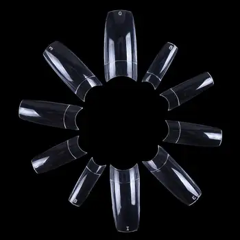 

Makartt Clear Acrylic Nail Tips - French Nail Tip Fake Nails Half Cover False Nail for Nail Salons and DIY Nail Art, 10 Sizes