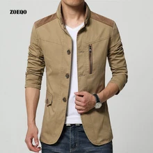 ZOEQO Новая модная брендовая мужская верхняя одежда пальто и куртки повседневная Парка мужская зеленая куртка 474