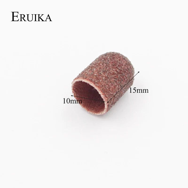 ERUIKA, 10 шт., 10*15 мм, сверло для ногтей, Шлифовальные полосы, колпачки для блоков, резиновая оправка для маникюра и педикюра, инструмент для дизайна ногтей