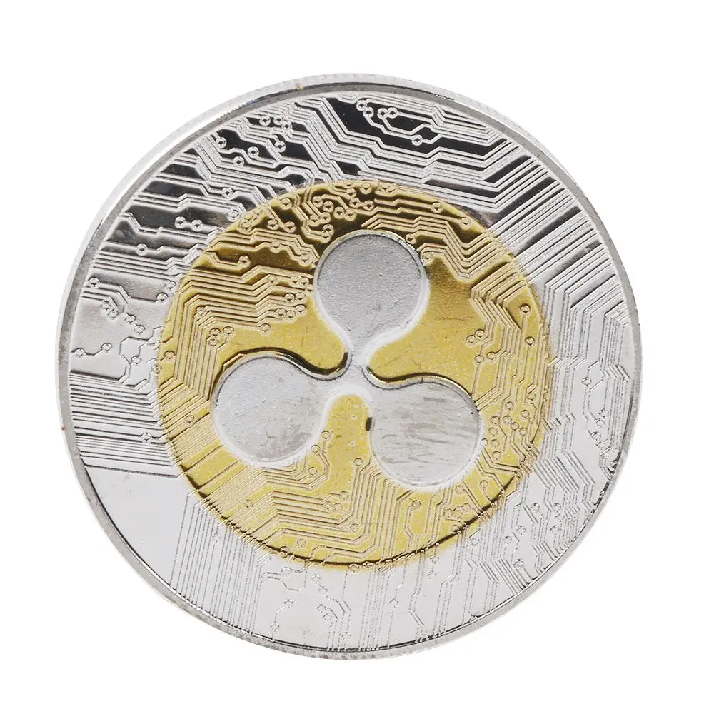 Новинка 1 шт. монета ряби золотой серебряный цвет XRP криптовалюминесцентная