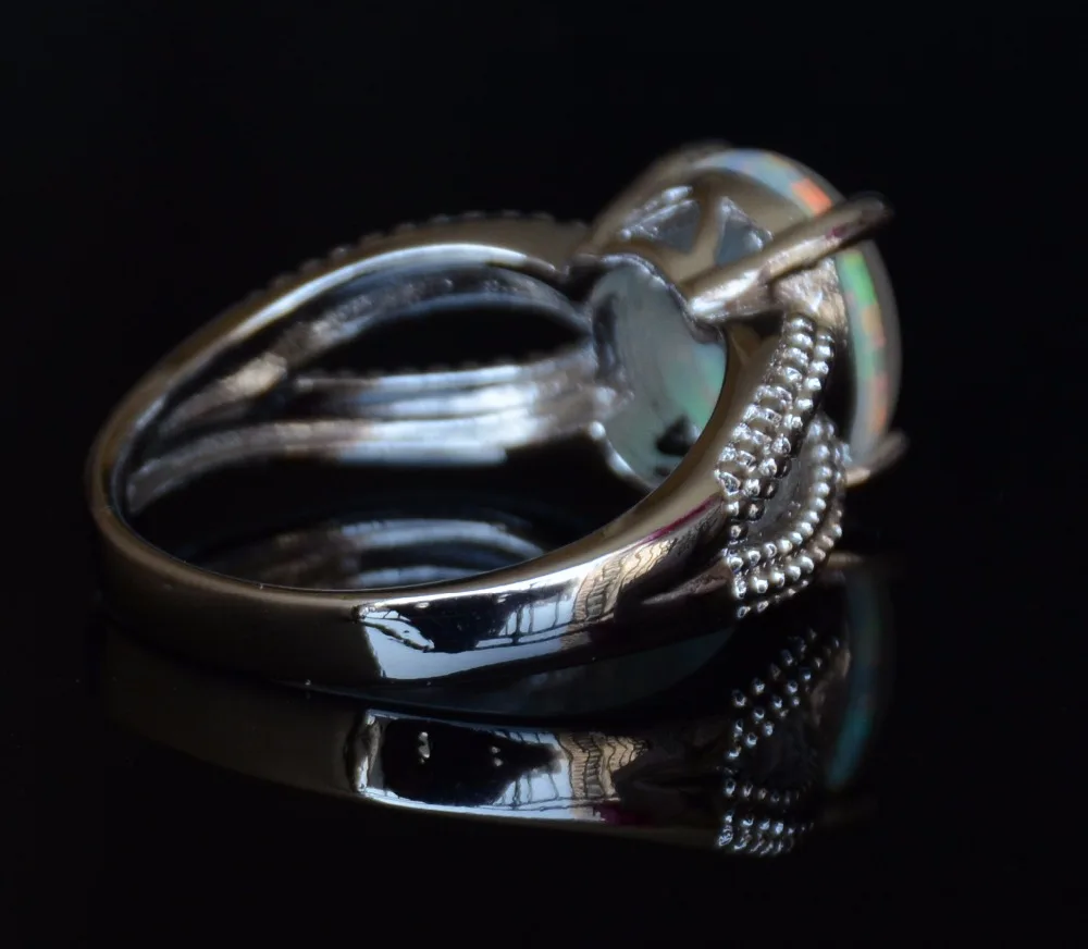 Новые Кольца с белым огненным опалом на Рождество|white fire opal ring|fire ringopal ring |