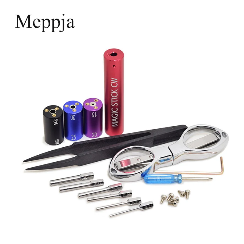

Meppja VAPE Toolbox RDA Magic Stick CW Coiling Kit RDA pre coil vape tool box master vape jig kit 6 in 1 wire coiling machine