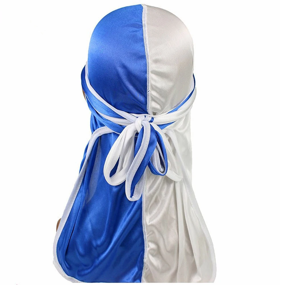 hair clips for women Unisex New Fashion Two-tone Satin Pirate Hats Durag Bandanna Turban Silky Long Tailed Women Scarf Chemo Caps Headpiece Headdress ladies headbands for short hair