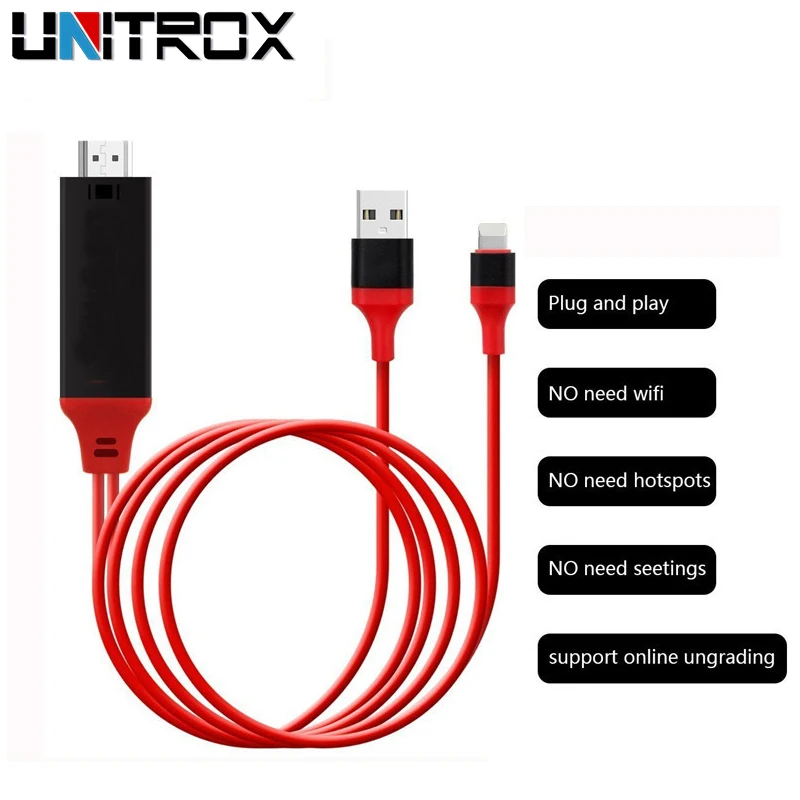Kaufen 8 Pin HDMI Kabel Für Blitz Zu HDMI HDTV TV Adapter Digital AV Kabel 1080 p Für iPad Pro Air für iPhone X 8 7 7 Plus 6 s 6 5 s