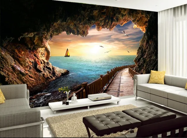 Living Room Murals aliexpress : buy 3d room wallpaper landscape karst cave Living Room Murals aliexpress : buy 3d room wallpaper landscape karst cave