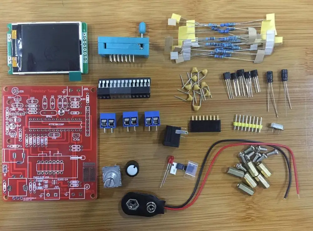 Английский транзистор тест er LCR диод емкость ESR частотомер сопротивление DS18B20 DHT11 IR_decoder тест - Цвет: DIY kits