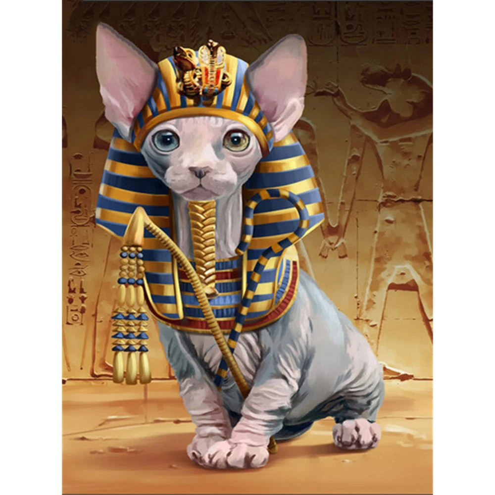 

Diamond Embroidery Animals Diamond Mosaic Full Display Sphinx Cat Diamond Painting With Square Stones Wall Decoration