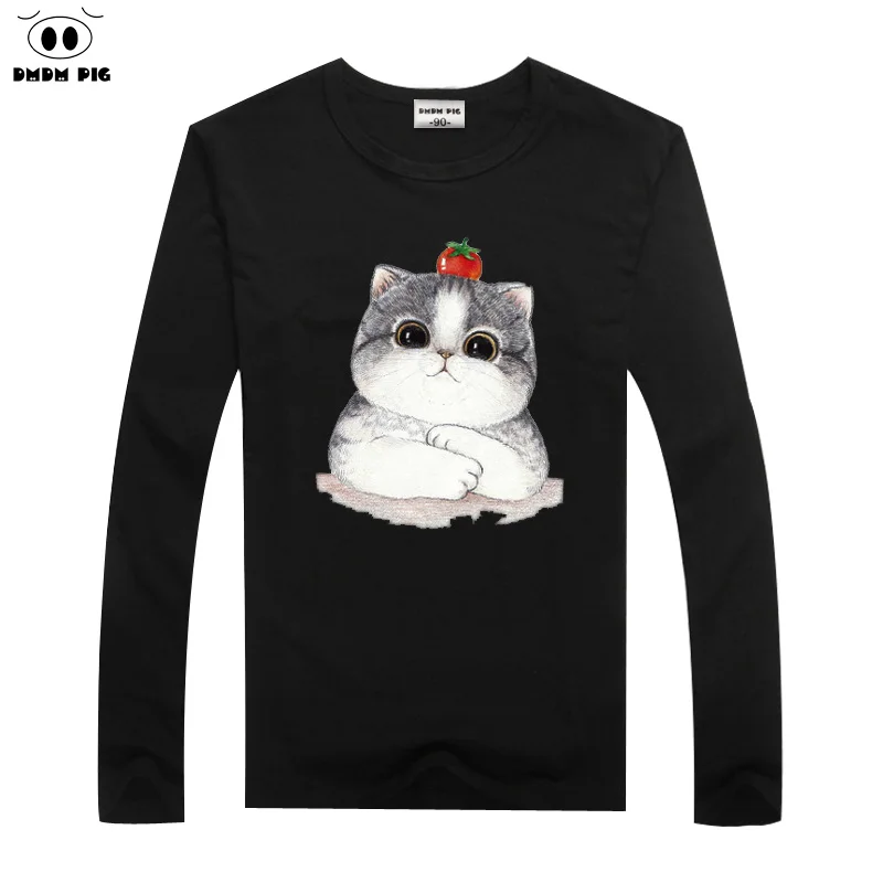 DMDM Pig/футболки с длинными рукавами для мальчиков и девочек; футболки с рисунком кота; детская футболка; От 2 до 4 лет футболки; одежда для малышей