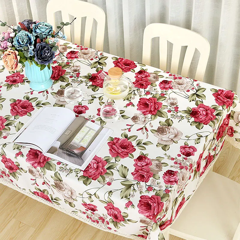

Hot Sale Multi-size Europe Style Flower Edge Dustproof Covers For Table Home Party Tablecloths High Quality BOJ07