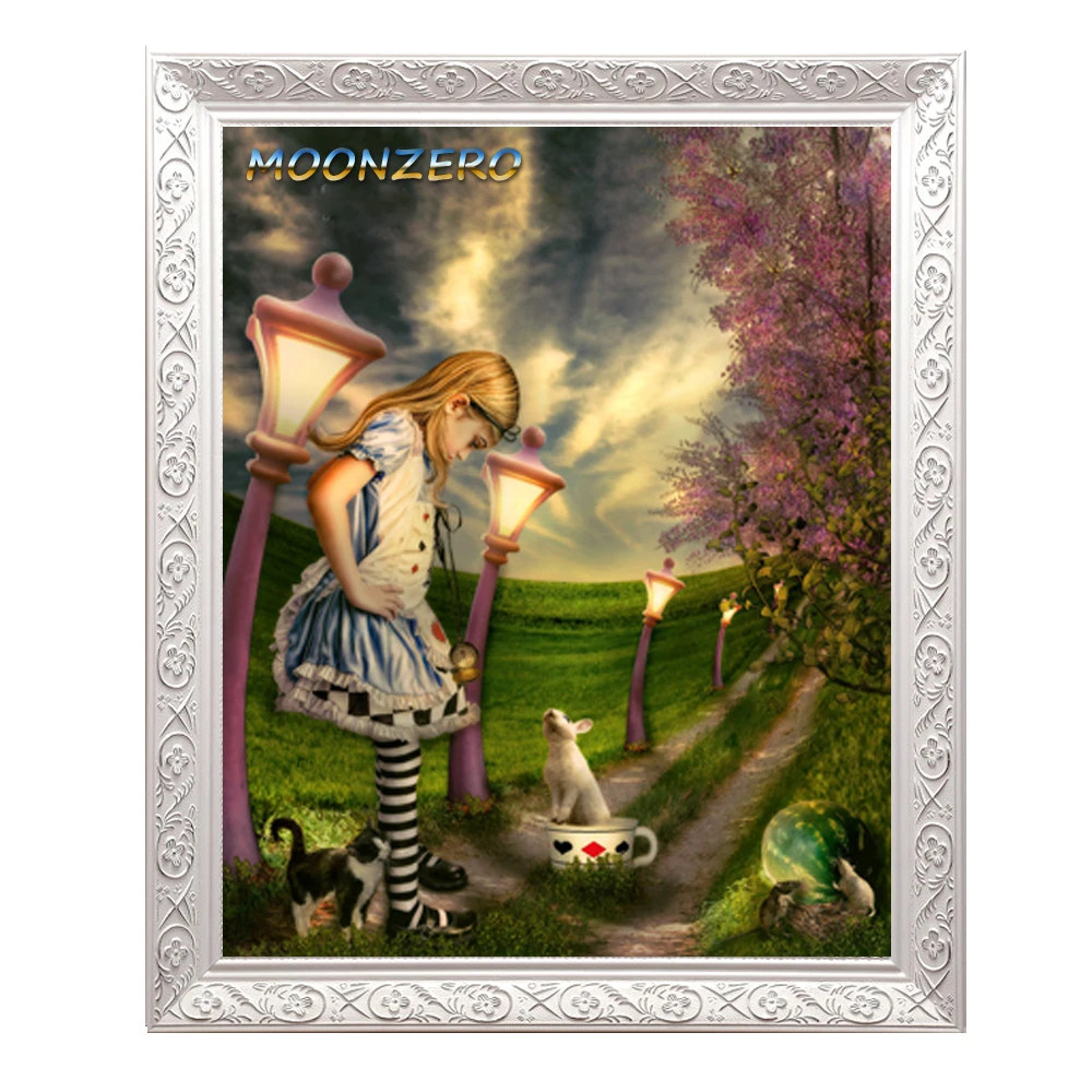 

Alice in Wonderland NEW Cross Stitch kit DIY 3D Diamond Painting Canvas Rhinestone In Setting Crystal Art Handicraft Embroidery