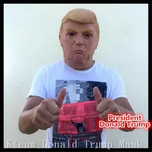 Hot Sale Funny New USA President Human Face Mask Props Donald Trump Overhead Latex Masks For Halloween 2016 Free Shipping!!!