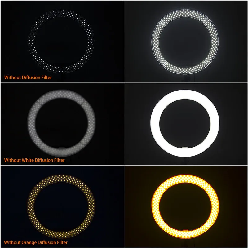  FOSOTO RL-18 photography lighting Dimmable 55W 5500K Ring Lamp Camera Photo Studio Phone Video Led  - 32839371931