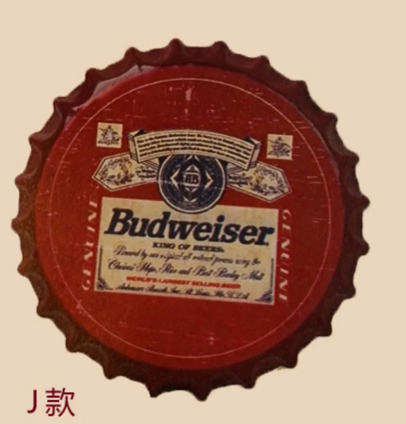 

Tin Sign "Budweiser" Vintage Metal Painting Beer cap Bar pub Hanging Ornaments Wallpaper Decor Retro Mural Poster Craft 35x35 CM