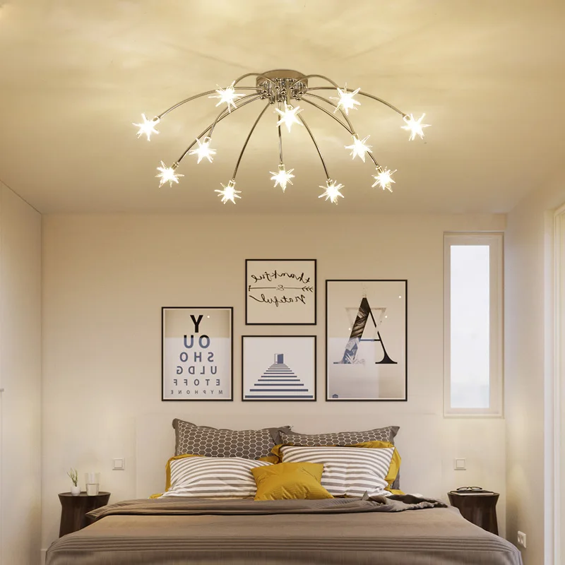 Lustres de Teto Plafonnier para o Quarto Luz da Lâmpada do Gelo Design Criativo Lâmpada Flor Vidro Lustre Decoração Casa Luminárias Led 6 plafonnier para o quarto lustre decoração casa luminárias