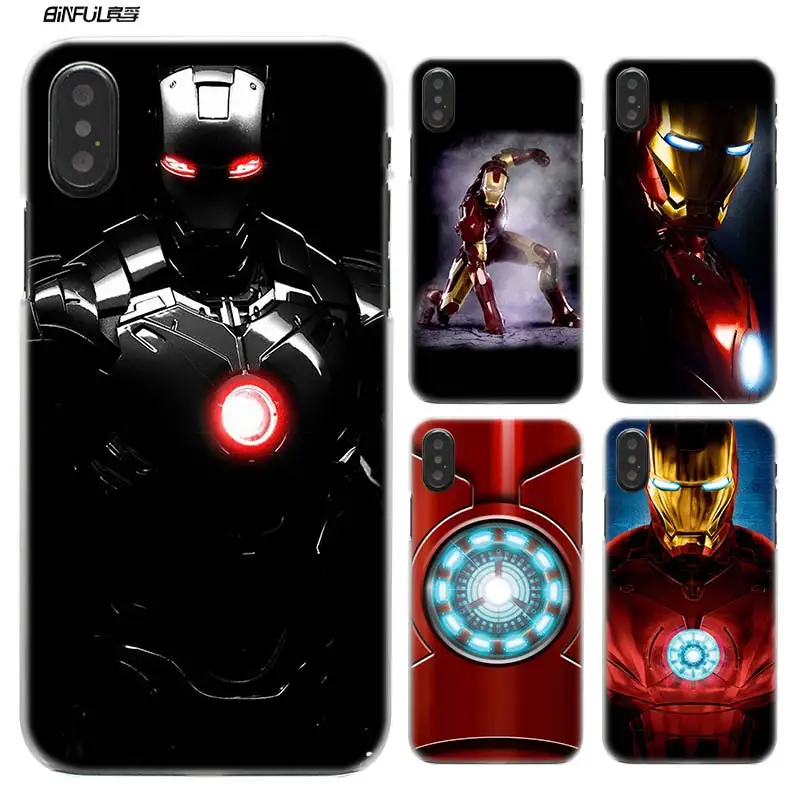 

Case for iPhone XS Max XR X 10 7 8 6 6S Plus 5S SE 5 4S 4 5C Clear Hard Plastic Coque Capa Phone Cover Coque Superhero ironman