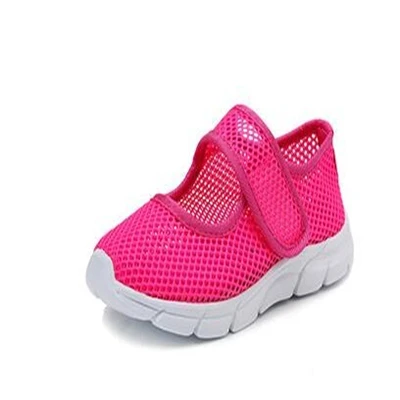 Спортивные кроссовки из сетчатой ткани; детская обувь ярких цветов; детская обувь; летняя дышащая обувь для мальчиков; обувь для девочек - Цвет: Красный