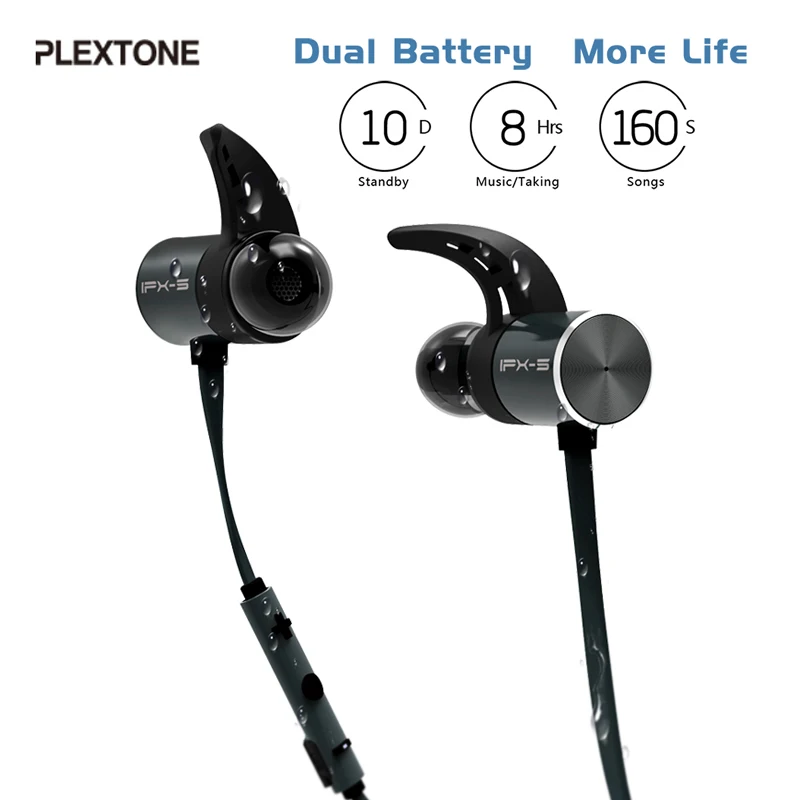 

Plextone BX343 Sport Wireless Headphone Bluetooth Headset IPX5 Waterproof Earbuds Magnetic Earphones With Microphone For iPhone