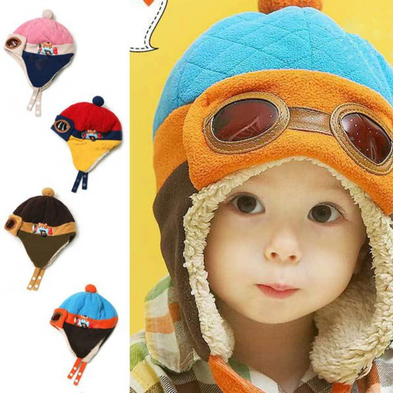 

Toddlers Cool Baby Boy Girl Hat Infant Winter Pilot Warm Hat Cap Beanie for Kids 4 Types