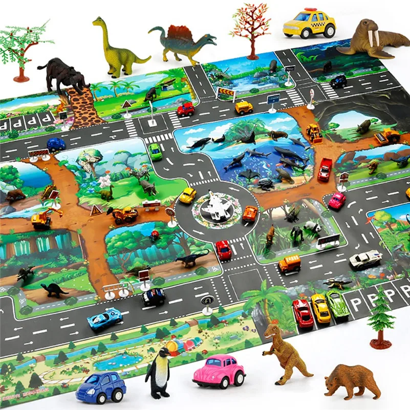 Детский Коврик развивающий детский игровой коврик динозавр карта мира парковка игра сцена карта развивающие игрушки дропшиппинг подарки D4