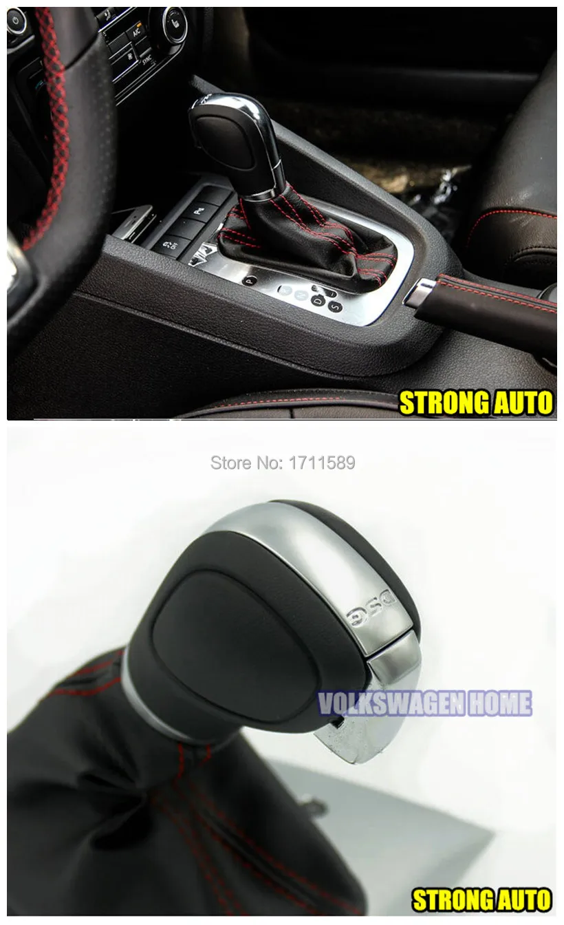 GTI GLI DSG Genuine Leather Red Stitch AT DSG Gear Shift Knob Lever
