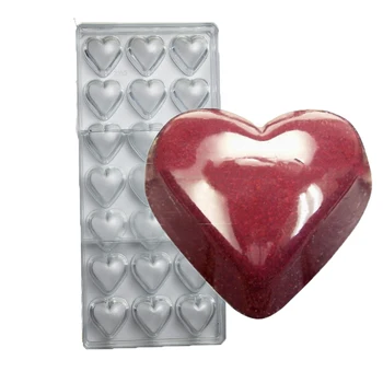 

Clear Loving Heart Shaped Shape PC Food Candy Polycarbonate Chocolate Mold Mould Tray Pudding Plastic DIY Tools