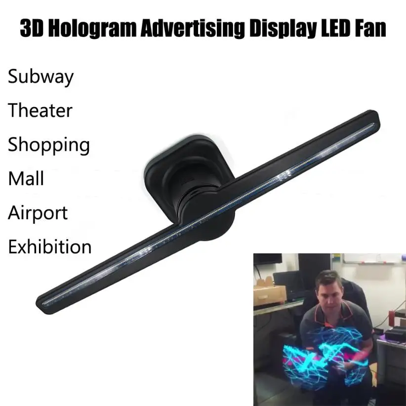 

3D Hologram Advertising Display LED Fan Holographic Imaging 3D Naked Eye LED Fan 2017 O25