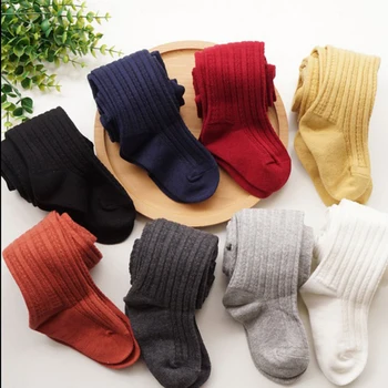 

8 Colors baby girls Cotton tights children solid pantyhose warm tights for girls kids clothing
