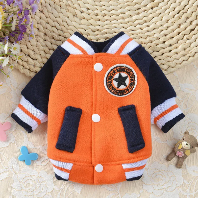 Winter Dog Clothes | Baseball Jacket for Small Dog | Dog Warm Jacket