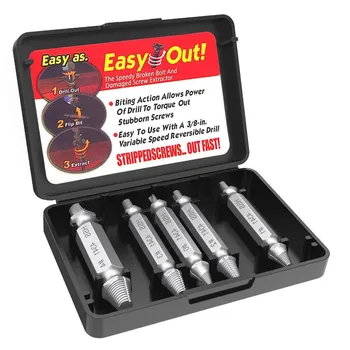 

25# 5 Pcs Damaged Screw Extractor Set Damaged Screw And Bolt Exctractor Set Broken Screws Removing the Damaged Bolts Drill Bits