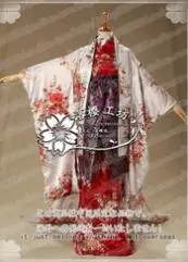 Китайский суд платье Япония Роскошные кимоно Хэллоуин Рождество косплей костюм униформа наряд свободный размер - Цвет: B