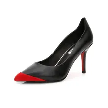 Spitz frauen Spiel Farbe Kleid Partei High Heels Stilettos Büro Dame Mode Schuhe Rot Schwarz Blau WHZQ 042