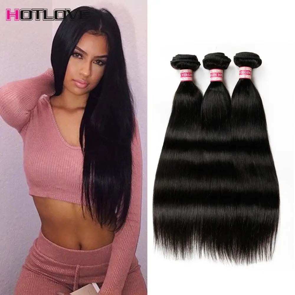 Malaysian Virgin Hair 3 Bundle Deals Malaysian Straight Hair 7A Unprocessed Virgin Hair Hot Love Malaysian Hair Weave Bundles
