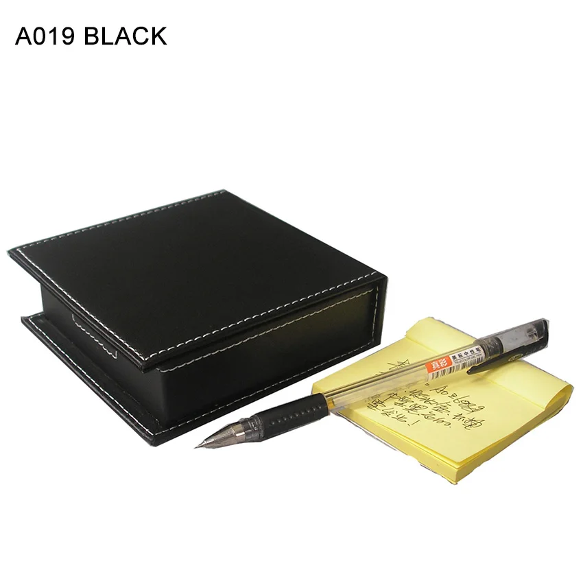 Office Desktop Organizer Set Wooden Structure Magazine File Rack Faux Leather Card Holder Mouse Pad Pencil Storage Box