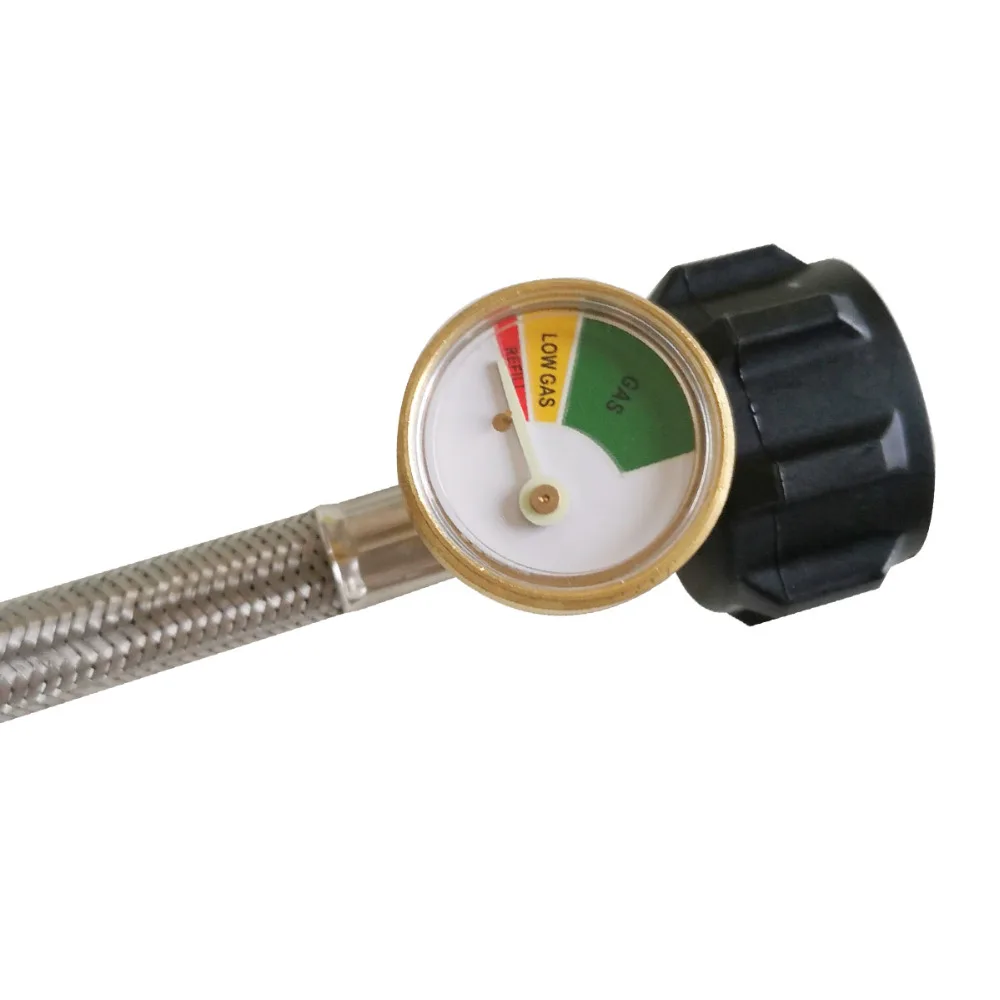 2 шт 12 "с часами оплетенная трубка (1/4" NPT) двухступенчатый регулятор часть из нержавеющей стали плетеный RV Pigtail шланг для пропана