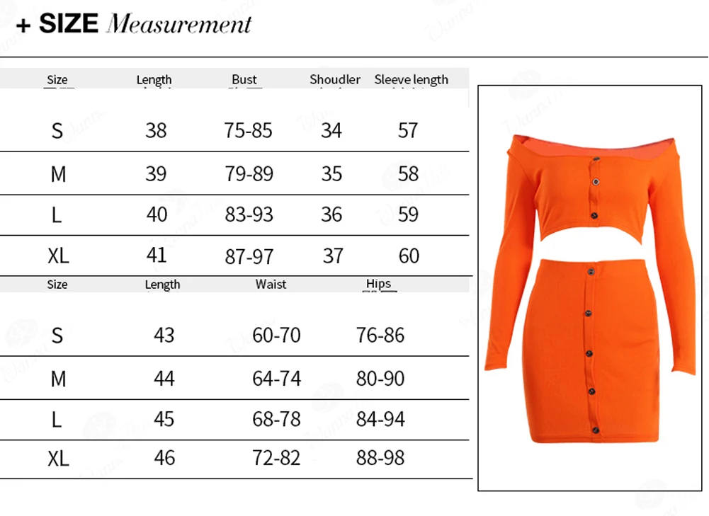 Женский комплект 2 шт. оранжевый зеленый трикотажный комплект одежды с открытыми плечами женская летняя Кнопка Slash шеи короткий соблазнительный мини юбки