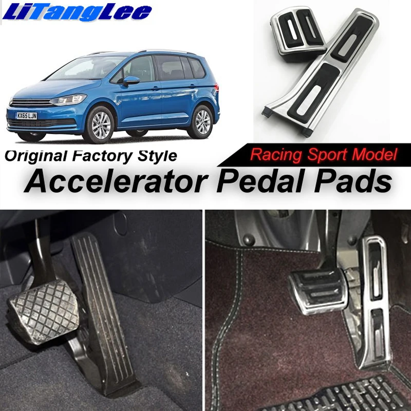 

LitangLee Car Accelerator Pedal Pad Cover Sport Racing Foot Throttle Pedal Cover For Volkswagen VW Touran MK1 2003~2015 AT LHD
