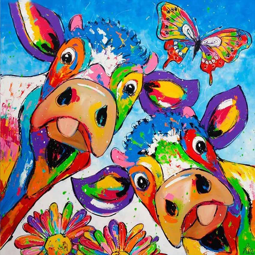 

5D DIY Diamond Painting Square Cartoon cow Cross Stitch Handicraft Needlework Picture of Rhinestones Diamond Embroidery Gift