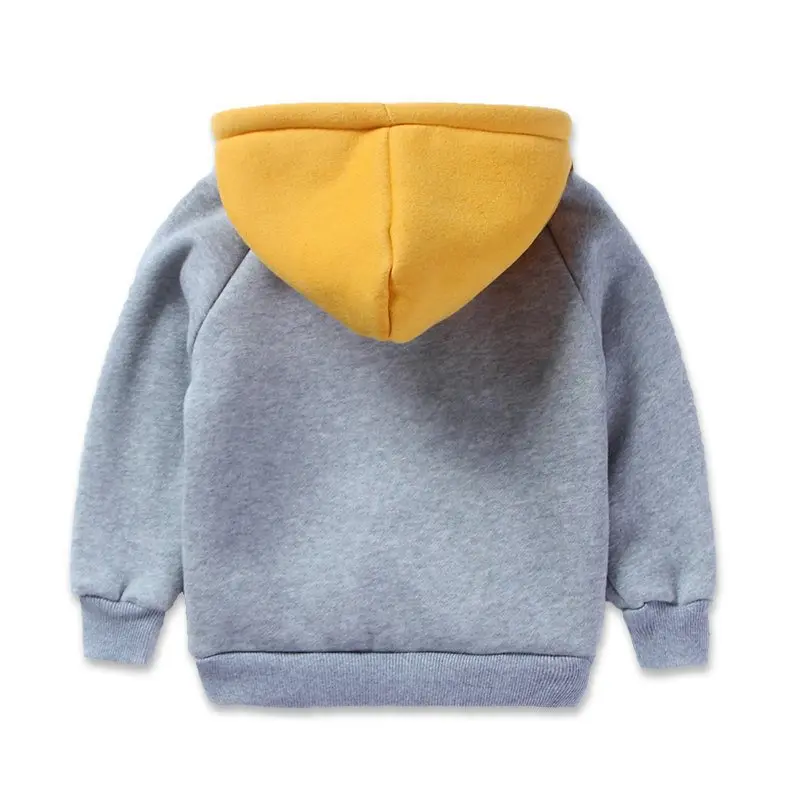 COOTELILI 80-120cm Patchwork Girls Boys Hoodies Velvet Thicken Sweatshirt Baby Boy Children Clothes Infant  (7)