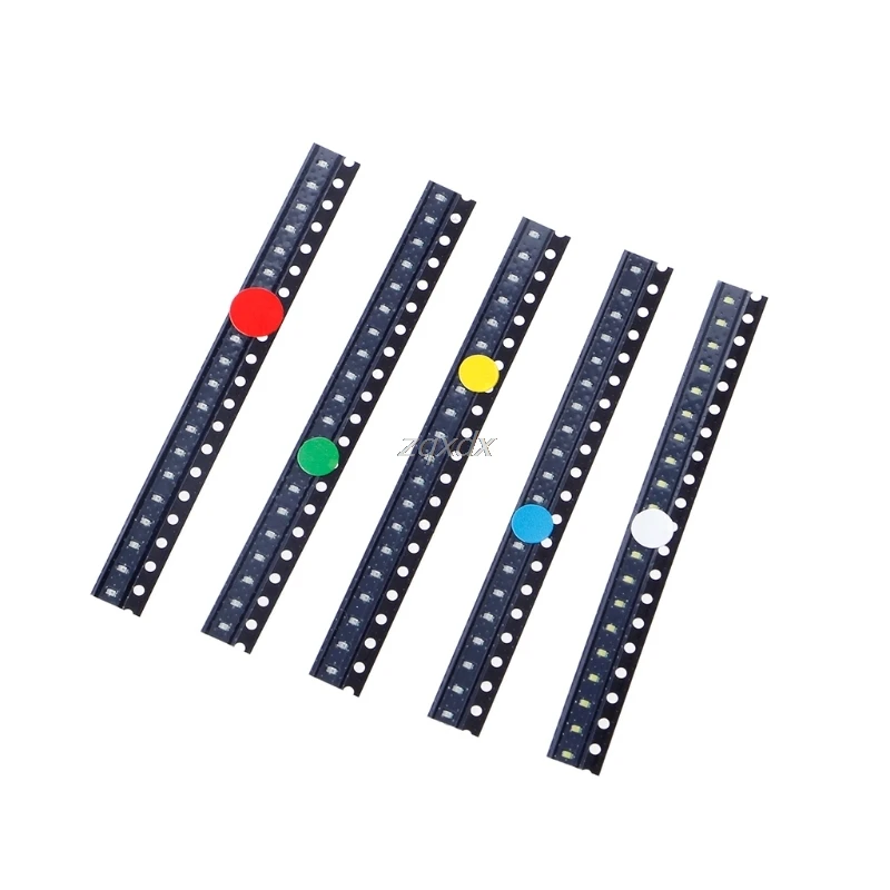 

100 Pcs 5 Colors SMD 0603 LED Light Red Green Blue Yellow White Assotment Kit Z10 Drop ship