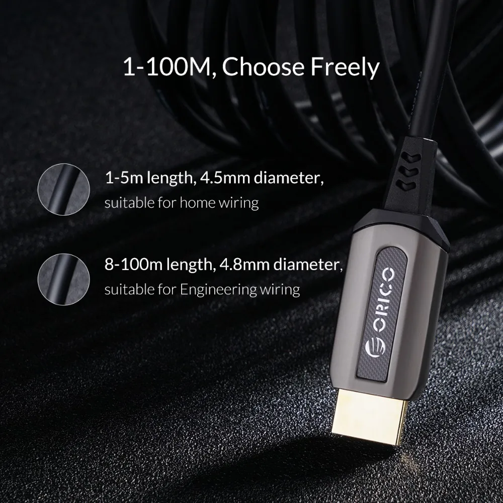 ORICO HDMI to HDMI Male to Male Fiber-optic Video