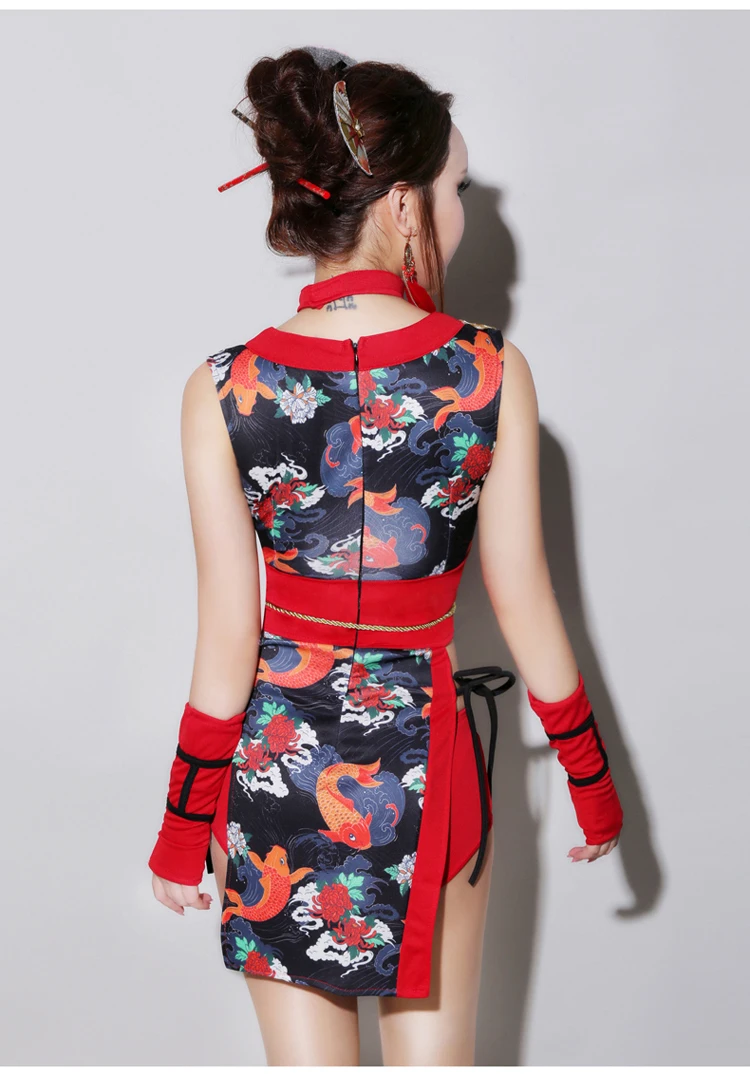 Новые пикантные танцевальный барный DS костюмы cheongsam клуб Сингер косплей одежда в стиле кимоно для леди